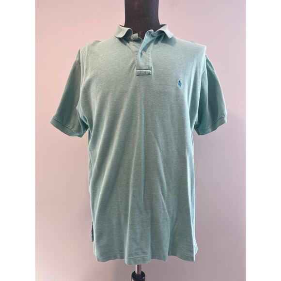 Polo Ralph Lauren 100% Pique Cotton Collared Shirt Pastel Green Size Large SG - Picture 1 of 7